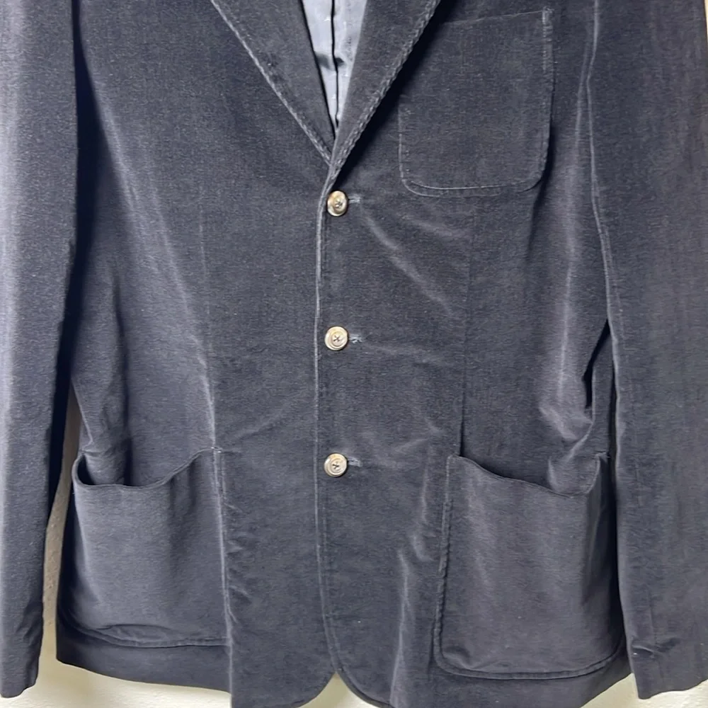 Eddie Bauer Corduroy Blazer Jacket‎ Men M 44R Black Cotton Stretch Casual Y2K